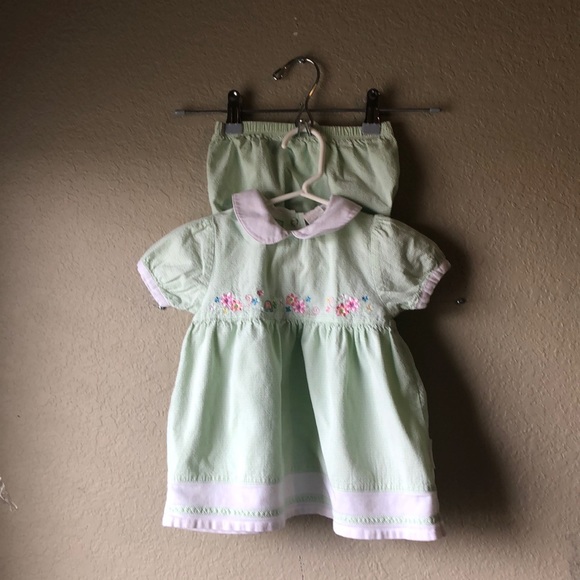 healthtex Other - Girls Outfit Vintage 90’s Light Green Shirt & Bloomers Set Baby Girls 18 Months